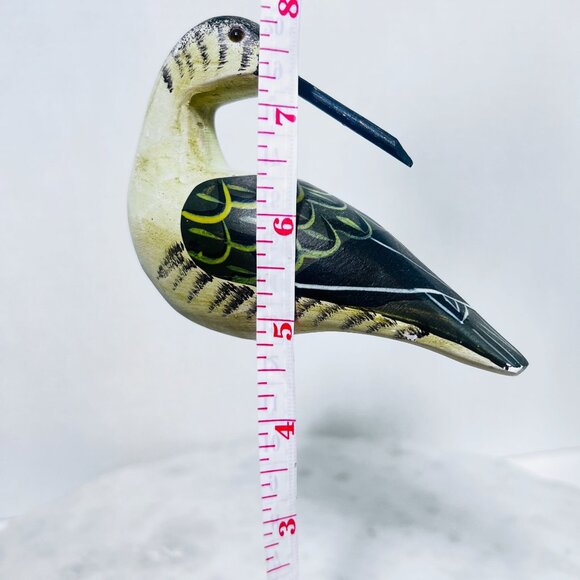 Vtg Carved Wood SeaBird Shore bird Sandpiper Beach Cabin Nautical CoastalCore - Picture 4 of 6